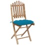 Sillas de jardín plegables con cojines 2 unidades bambú de vidaXL, Sillas de jardín - Ref: Foro24-3064006, Precio: 114,44 €, ...