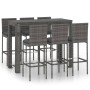 Muebles de bar de jardín 7 pzas ratán PE y cojines antracita de vidaXL, Conjuntos de jardín - Ref: Foro24-3064801, Precio: 55...