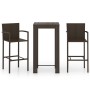 Muebles de bar de jardín 3 pzas ratán PE reposabrazos marrón de vidaXL, Conjuntos de jardín - Ref: Foro24-3064804, Precio: 24...