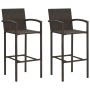 Muebles de bar de jardín 3 pzas ratán PE reposabrazos marrón de vidaXL, Conjuntos de jardín - Ref: Foro24-3064804, Precio: 24...