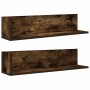 Estantes de pared 2 uds madera roble ahumado 75x16,5x16,5 cm en Estanterías | Comprar online en Foru.es