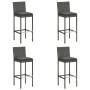 Set muebles bar jardín 5 piezas y cojines ratán sintético gris de vidaXL, Conjuntos de jardín - Ref: Foro24-3064795, Precio: ...