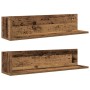 Estantes de pared 2 uds madera envejecida 75x16,5x16,5 cm en Estanterías | Comprar online en Foru.es