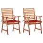 Sillas comedor de jardín y cojines 2 uds madera maciza acacia de vidaXL, Sillas de jardín - Ref: Foro24-3064326, Precio: 183,...