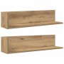 Estantes de pared 2 uds madera roble artisan 75x16,5x16,5 cm en Estanterías | Comprar online en Foru.es
