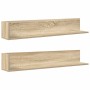 Estantes pared 2 uds madera roble Sonoma 100x16,5x16,5 cm en Estanterías | Comprar online en Foru.es