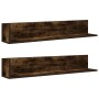 Estantes de pared 2 uds madera roble ahumado 100x16,5x16,5 cm en Estanterías | Comprar online en Foru.es