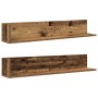 Estantes de pared 2 uds madera envejecida 100x16,5x16,5 cm en Estanterías | Comprar online en Foru.es