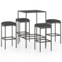 Mesa y taburetes altos jardín 5 piezas ratán sintético gris de vidaXL, Conjuntos de jardín - Ref: Foro24-3064821, Precio: 207...