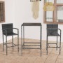 Mesa y taburetes altos jardín 3 piezas ratán sintético gris de vidaXL, Conjuntos de jardín - Ref: Foro24-3064838, Precio: 205...