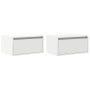Mesitas de noche de pared con luces LED 2 unidades blanco en Muebles TV | Comprar online en Foru.es