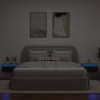 Mesitas de noche de pared con luces LED 2 unidades roble negro en Muebles TV | Comprar online en Foru.es