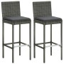 Mesa y taburetes altos jardín 3 piezas ratán sintético gris de vidaXL, Conjuntos de jardín - Ref: Foro24-3064829, Precio: 231...