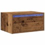 Mesita de noche de pared con luces LED madera antigua en Muebles TV | Comprar online en Foru.es