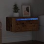 Mesita de noche de pared con luces LED madera antigua en Muebles TV | Comprar online en Foru.es