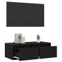 Mueble de TV con luces LED roble negro 75x35,5x25 cm en Muebles TV | Comprar online en Foru.es