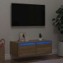 Mueble de TV con luces LED roble sonoma 75x35,5x25 cm en Muebles TV | Comprar online en Foru.es