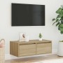 Mueble de TV con luces LED roble sonoma 75x35,5x25 cm en Muebles TV | Comprar online en Foru.es