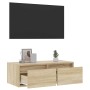 Mueble de TV con luces LED roble sonoma 75x35,5x25 cm en Muebles TV | Comprar online en Foru.es