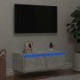 Mueble de TV con luces LED gris hormigón 75x35,5x25 cm en Muebles TV | Comprar online en Foru.es