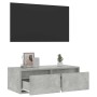 Mueble de TV con luces LED gris hormigón 75x35,5x25 cm en Muebles TV | Comprar online en Foru.es
