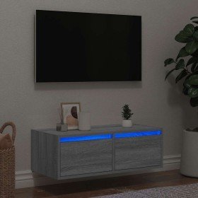 Mueble de TV con luces LED sonoma gris 75x35,5x25 cm en Muebles TV | Comprar online en Foru.es