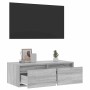 Mueble de TV con luces LED sonoma gris 75x35,5x25 cm en Muebles TV | Comprar online en Foru.es