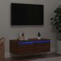 Mueble de TV con luces LED roble marrón 75x35,5x25 cm en Muebles TV | Comprar online en Foru.es