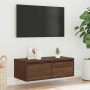 Mueble de TV con luces LED roble marrón 75x35,5x25 cm en Muebles TV | Comprar online en Foru.es