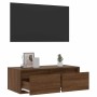 Mueble de TV con luces LED roble marrón 75x35,5x25 cm en Muebles TV | Comprar online en Foru.es