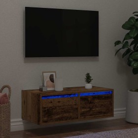 Mueble de TV con luces LED envejecida 75x35,5x25 cm en Muebles TV | Comprar online en Foru.es
