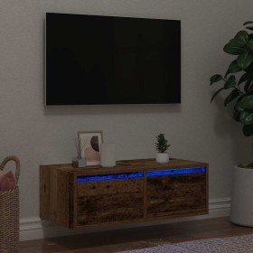 Mueble de TV con luces LED envejecida 75x35,5x25 cm en Muebles TV | Comprar online en Foru.es