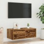 Mueble de TV con luces LED envejecida 75x35,5x25 cm en Muebles TV | Comprar online en Foru.es