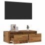 Mueble de TV con luces LED envejecida 75x35,5x25 cm en Muebles TV | Comprar online en Foru.es