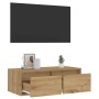 Mueble de TV con luces LED roble artisan 75x35,5x25 cm en Muebles TV | Comprar online en Foru.es