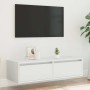Mueble de TV con luces LED blanco 100X35,5x25 cm en Muebles TV | Comprar online en Foru.es