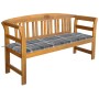 Banco de jardín con cojín madera maciza de acacia 157 cm de vidaXL, Bancos de jardín - Ref: Foro24-3064280, Precio: 185,42 €,...