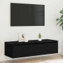 Mueble de TV con luces LED roble negro 100X35,5x25 cm en Muebles TV | Comprar online en Foru.es