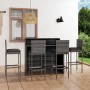 Juego de muebles de bar de jardín de 5 piezas y cojines gris de vidaXL, Conjuntos de jardín - Ref: Foro24-3064884, Precio: 51...
