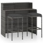 Juego muebles de bar para jardín 3 piezas y cojines gris de vidaXL, Conjuntos de jardín - Ref: Foro24-3064874, Precio: 264,06...