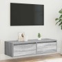 Mueble de TV con luces LED sonoma gris 100X35,5x25 cm en Muebles TV | Comprar online en Foru.es