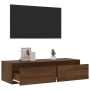 Mueble de TV con luces LED roble marrón 100X35,5x25 cm en Muebles TV | Comprar online en Foru.es