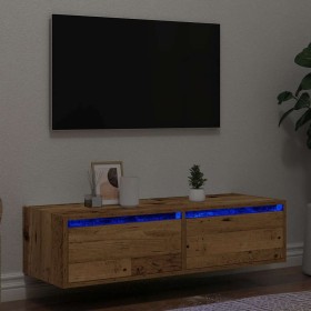 Mueble de TV con luces LED envejecida 100X35,5x25 cm en Muebles TV | Comprar online en Foru.es