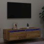 Mueble de TV con luces LED envejecida 100X35,5x25 cm en Muebles TV | Comprar online en Foru.es