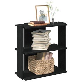 Librería de 3 estantes madera de ingeniería negro 60x30x60 cm en Librerías y estanterías | Comprar online en Foru.es