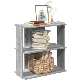 Librería 3 estantes madera ingeniería gris Sonoma 60x30x60 cm en Librerías y estanterías | Comprar online en Foru.es