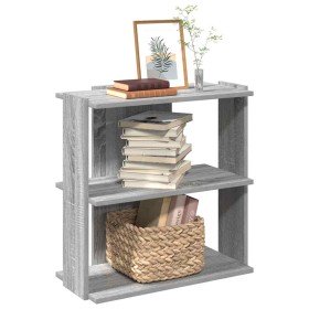 Librería 3 estantes madera ingeniería gris Sonoma 60x30x60 cm en Librerías y estanterías | Comprar online en Foru.es
