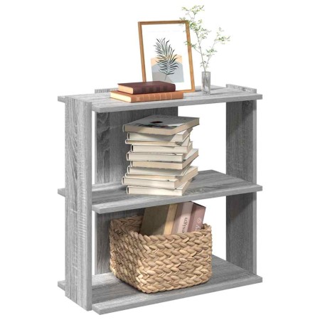 Librería 3 estantes madera ingeniería gris Sonoma 60x30x60 cm en Librerías y estanterías | Comprar online en Foru.es