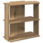 Librería 3 niveles madera ingeniería roble artesanal 60x30x60cm en Librerías y estanterías | Comprar online en Foru.es