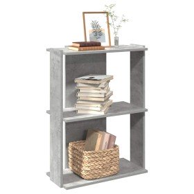Librería de 3 niveles madera gris hormigón 60x30x80 cm en Librerías y estanterías | Comprar online en Foru.es